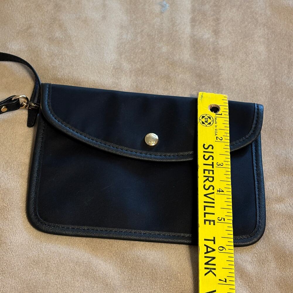 Michael Kors Wristlet Black Nylon Snap Envelope Pouch Purse Clutch - Picture 2 of 8